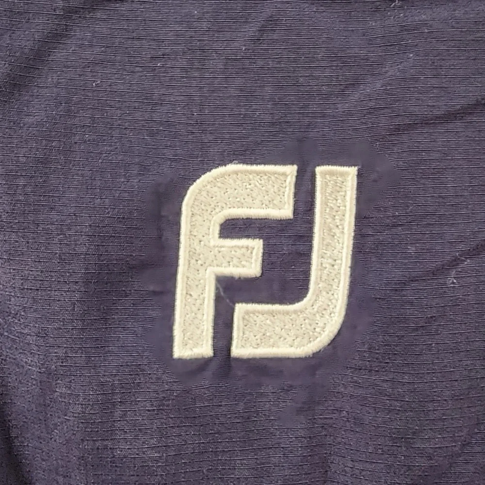 FootJoy Mens Large Navy Blue White 1/4 Zip Golf Windbreaker Jacket Quarter‎ Zip